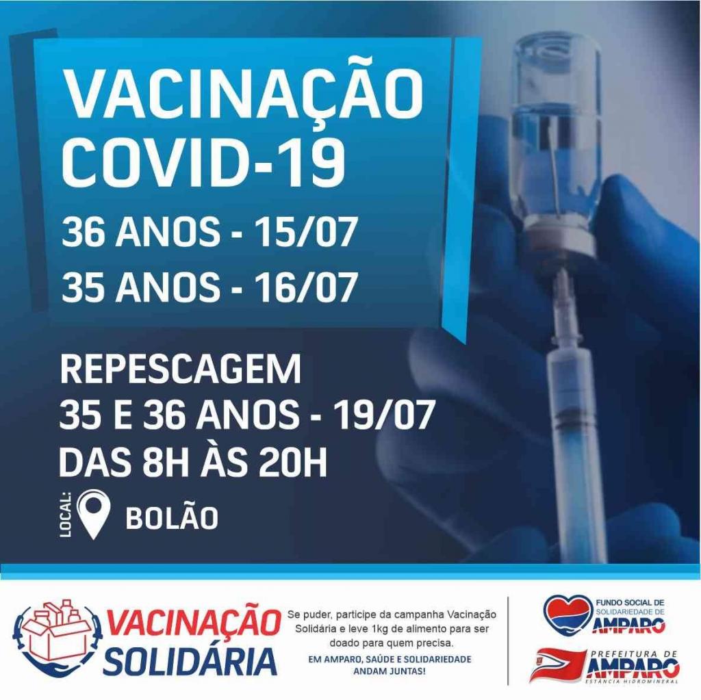foto de Prefeitura inicia vacinação contra Covid-19 para pessoas com 35 e 36 anos