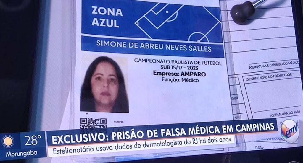 foto de Falsa médica presa em Campinas atendia atletas do time do Amparo Athlético Club